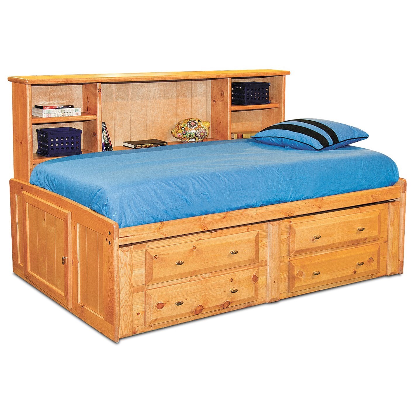 Trendwood Laguna Full Roomsaver Bed HomeWorld Furniture Captain's Beds